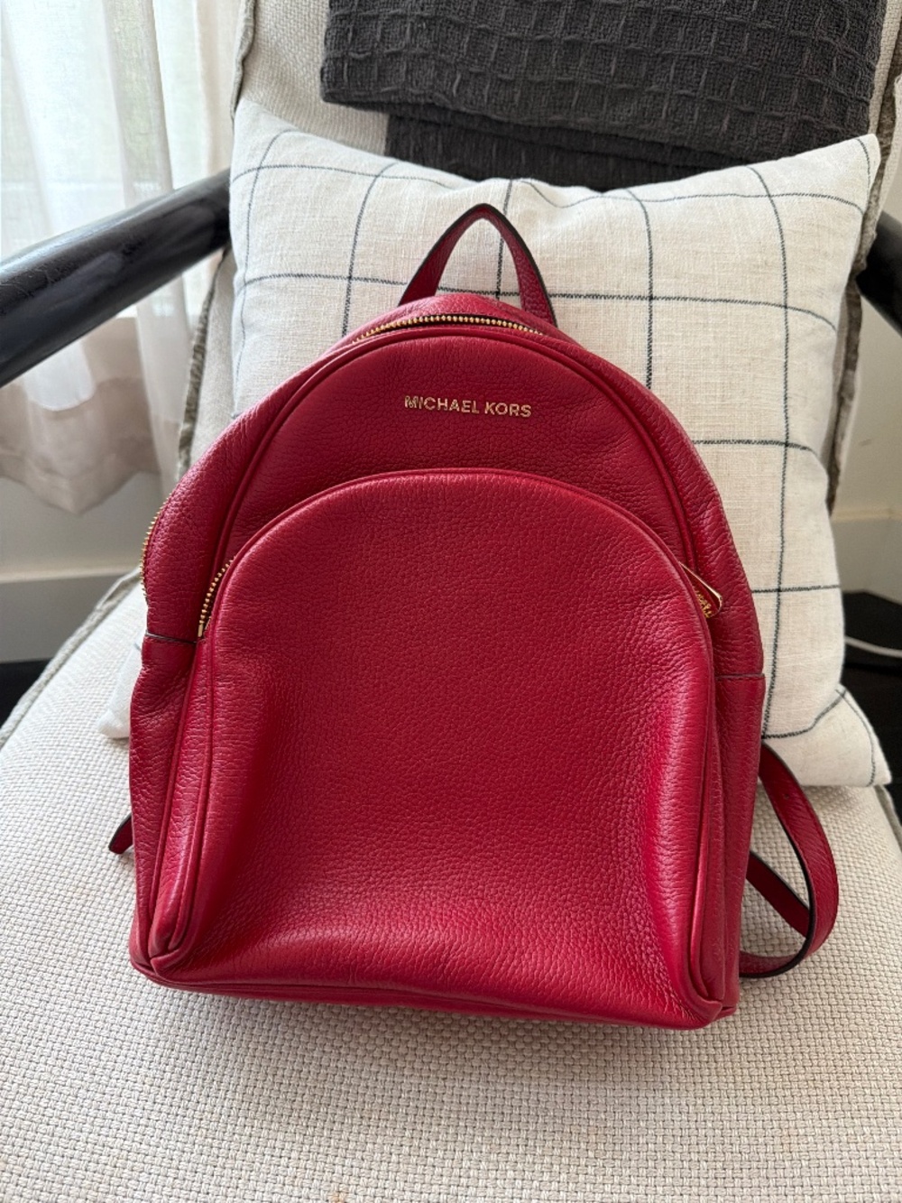 Michael Kors red backpack
